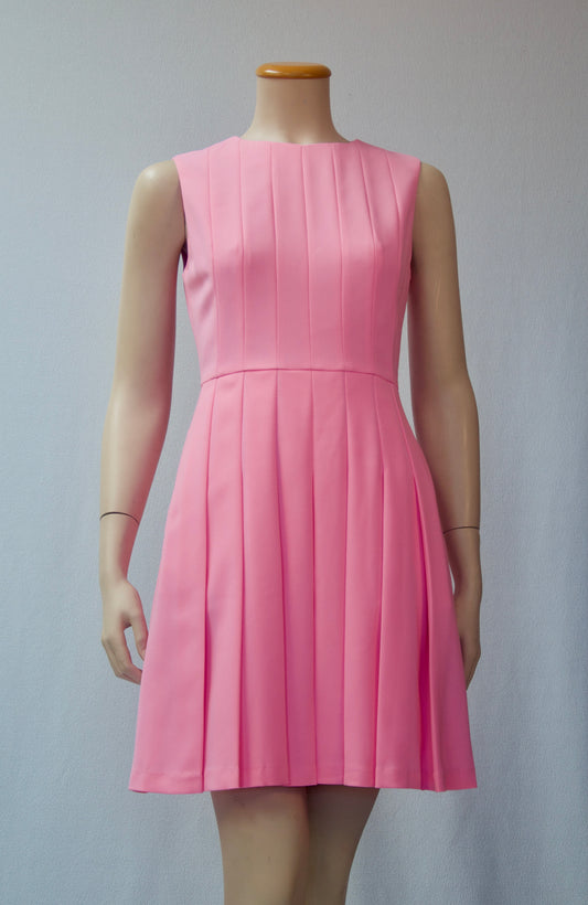 Pink Knife Pleated A-Line Dress