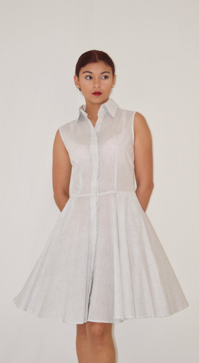 Black and White Poplin Shirtwaist Dress – Olivia Dress