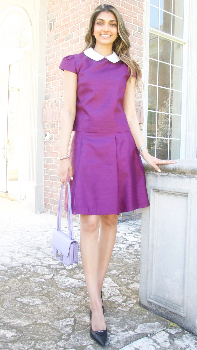 Purple High Waisted Skirt