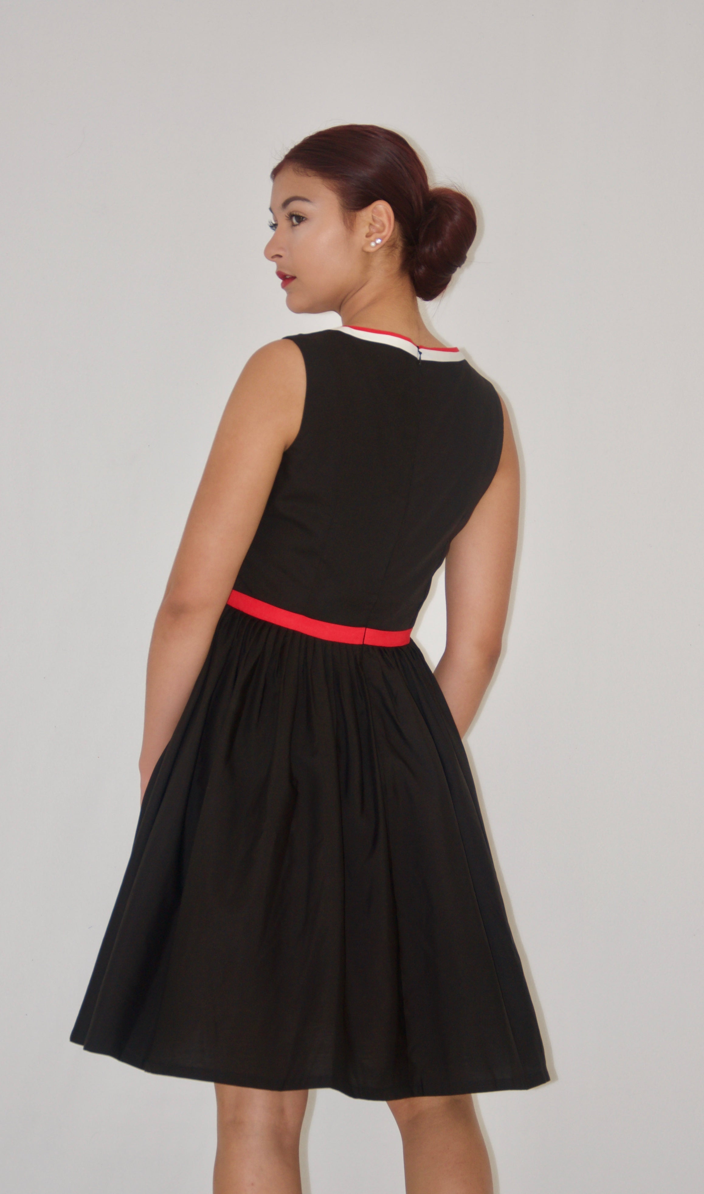 Black Cotton Fit and Flare Cocktail Dress Olivia Dress Black Cotton Fit and Flare Cocktail Dress Olivia Dress