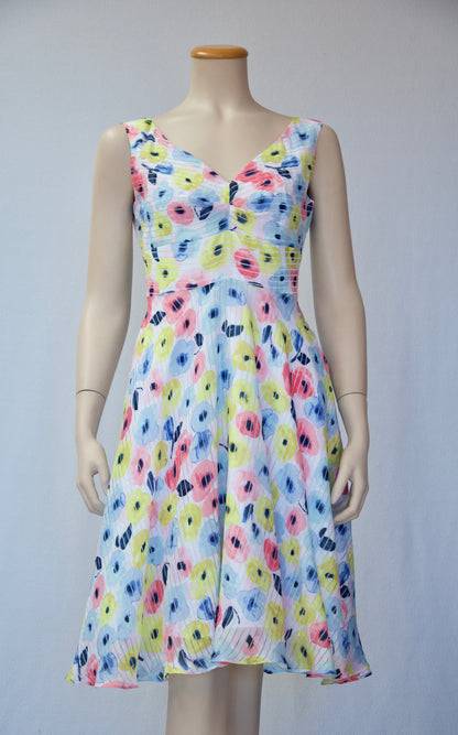 Spring Floral Print Fit and Flare Dress