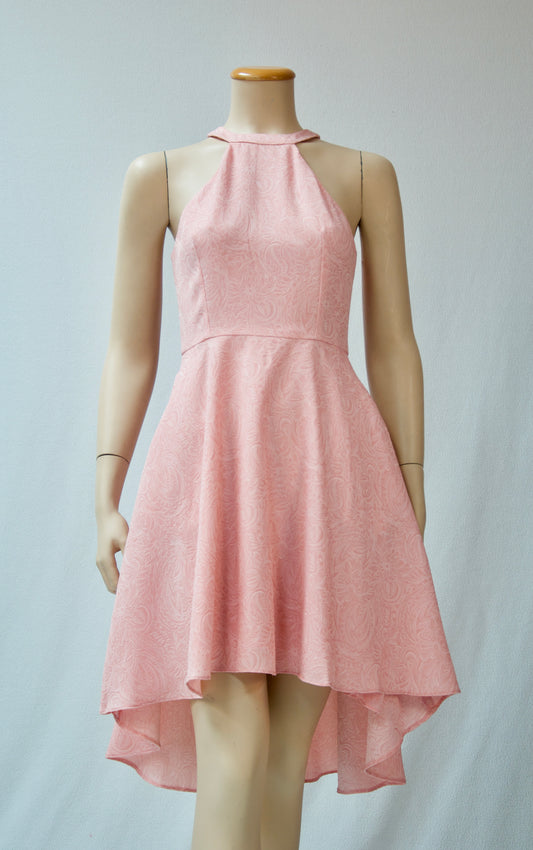 Pink Halter Asymmetrical Dress