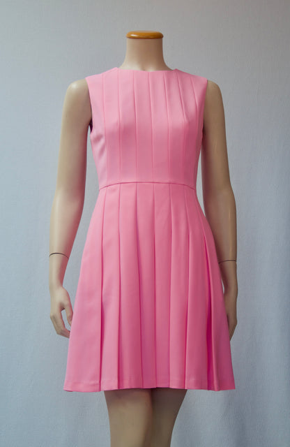 Pink Knife Pleated A-Line Dress