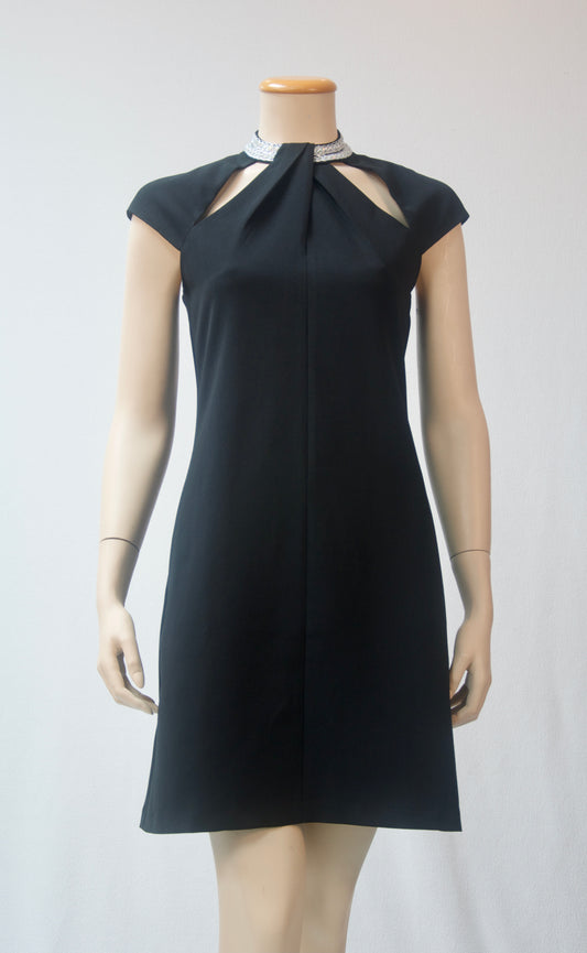 Black with Cutout Detail Mini Dress