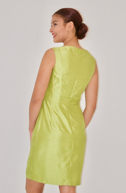 Green Sleeveless Classic Tulip Mini Dress