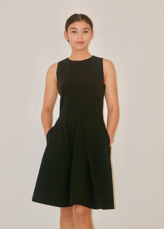 Black Sleeveless Fit and Flare Cocktail Dress