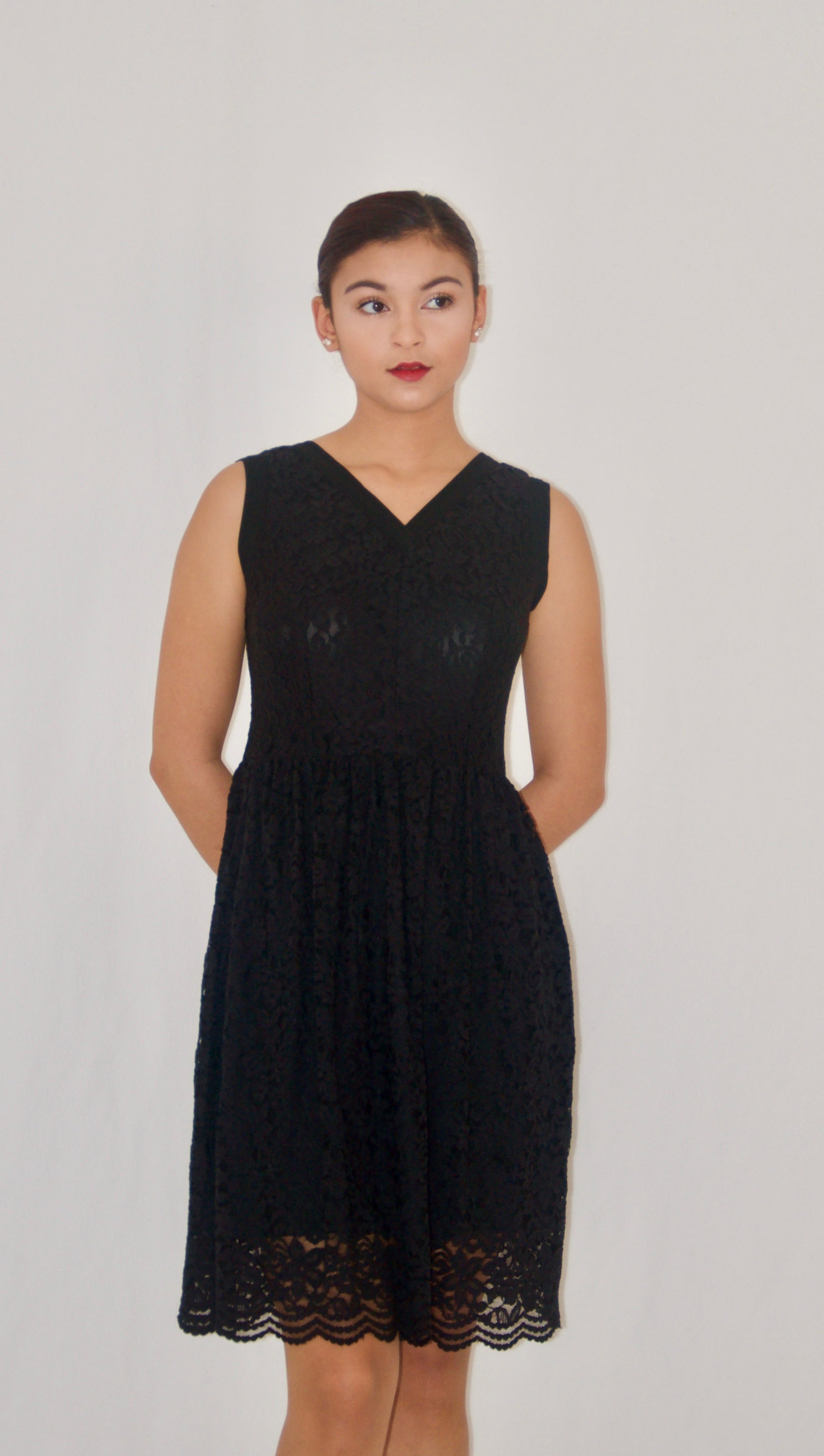 Black Lace Vintage Cocktail Dress  Olivia Dress