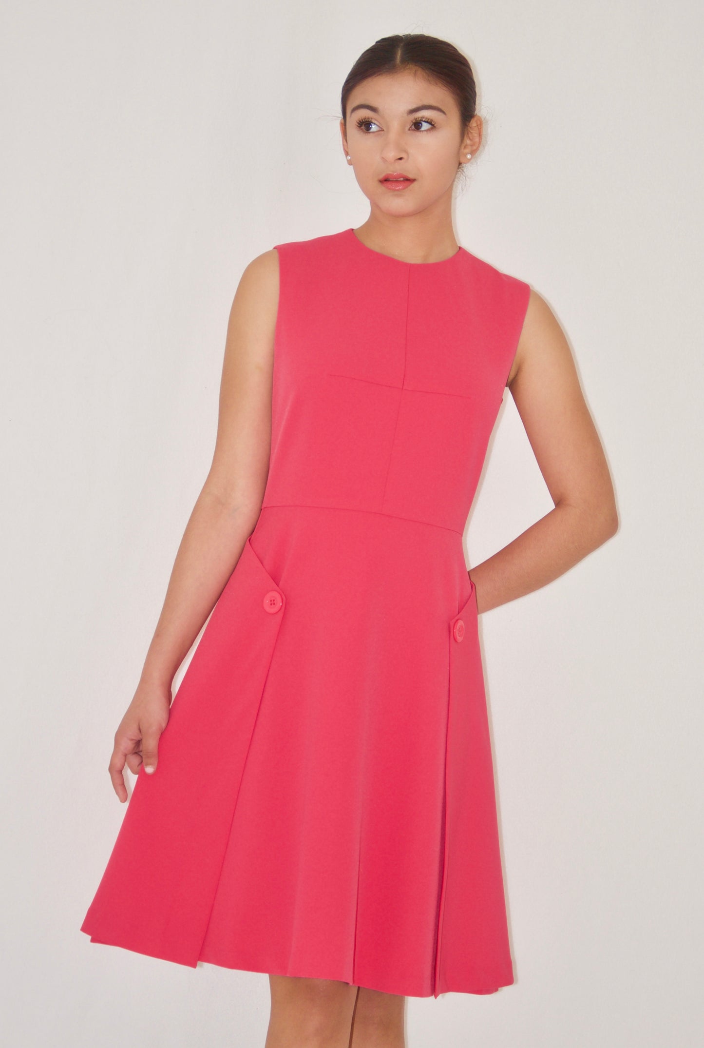 Pink with Button Detail Dress