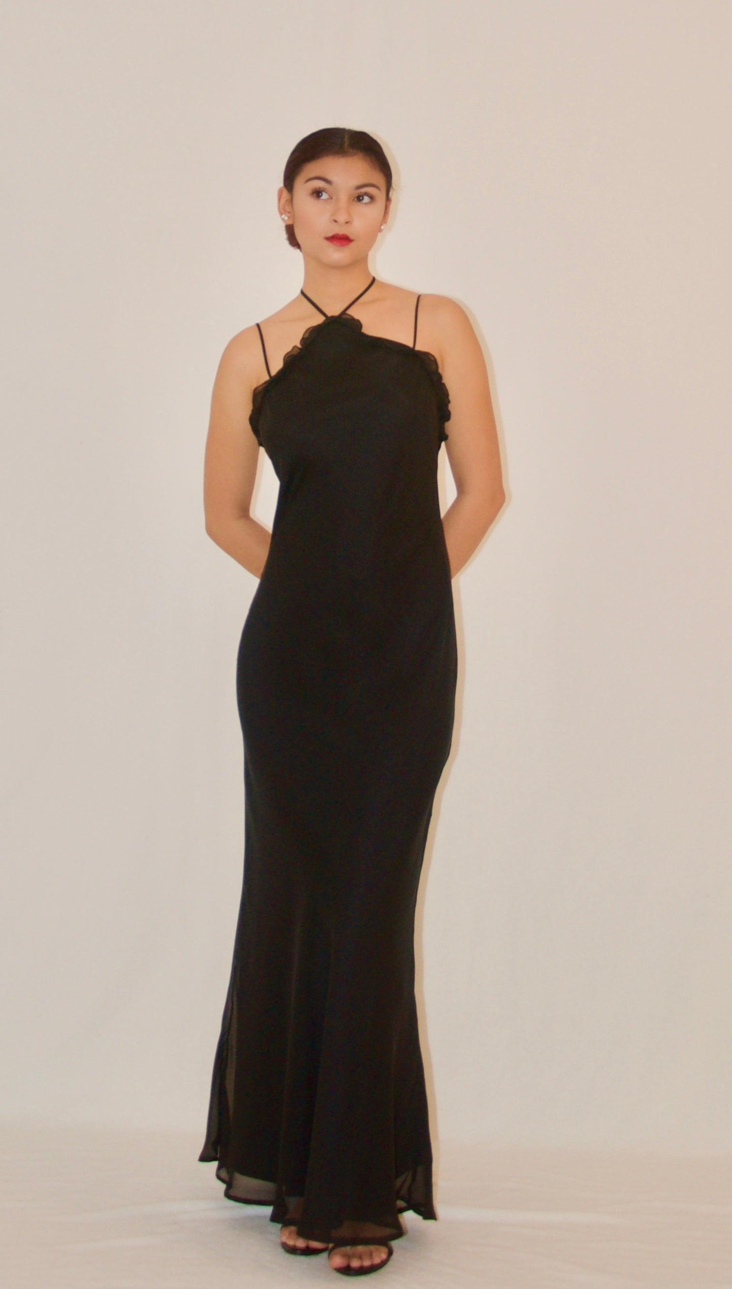Black Halter Chiffon Gown Olivia Dress Black Halter Chiffon Gown Olivia Dress