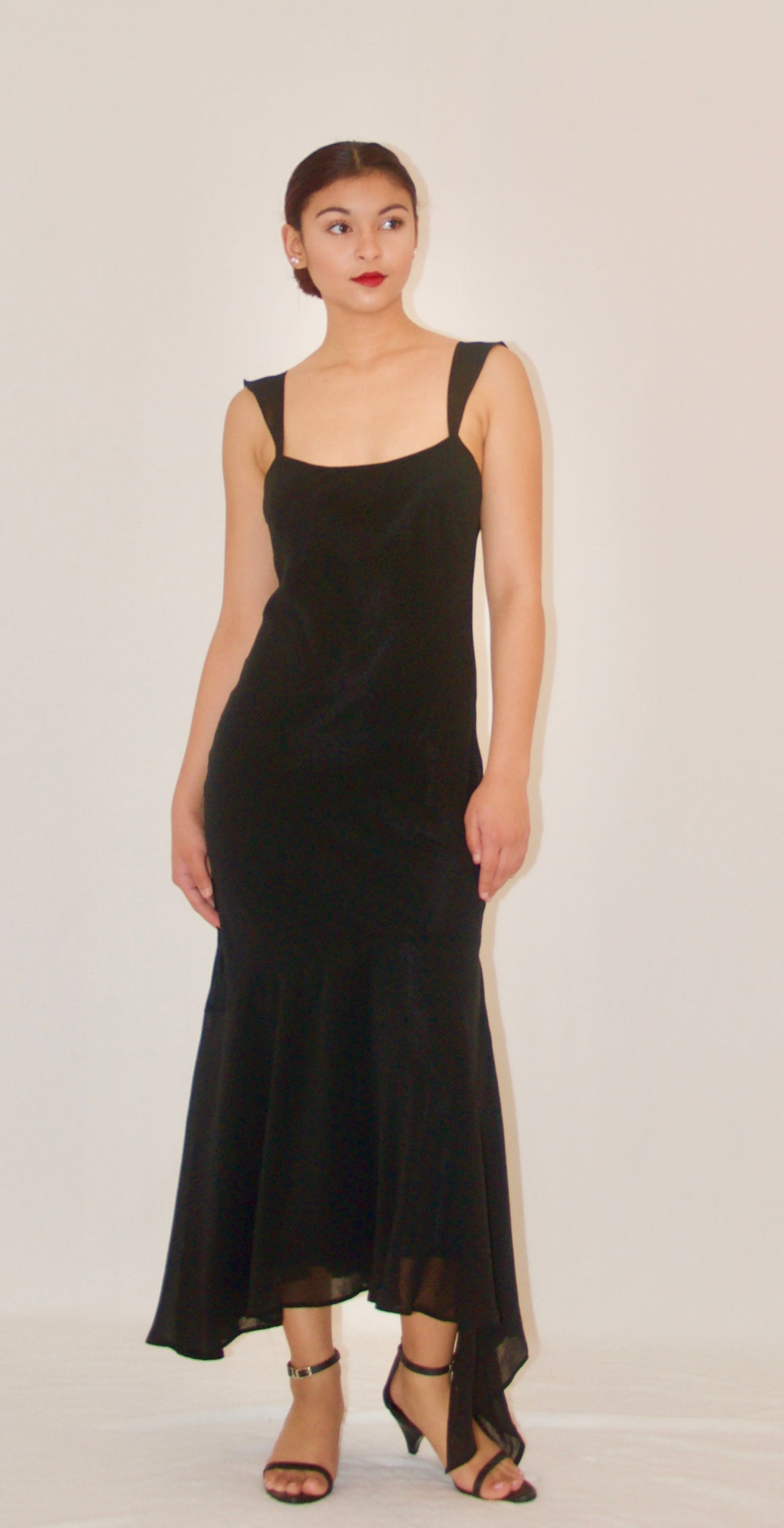 Black Vintage Chiffon Gown